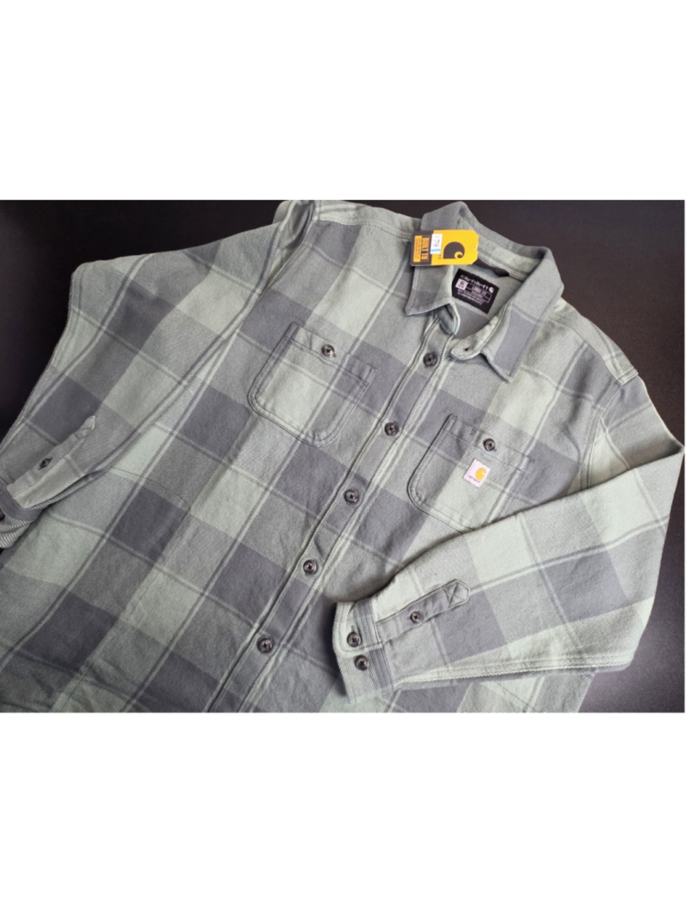Carhartt Women’s Loose Fit Twill Shirt Jacket XL (16-18) Plaid Green NWT #79